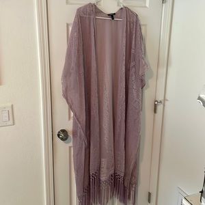 Torrid flowy purple velvet hippie shrug